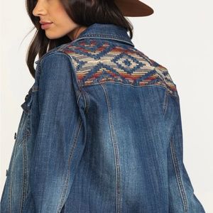 Stetson Denim Jacket with embroidered back. Size XL.